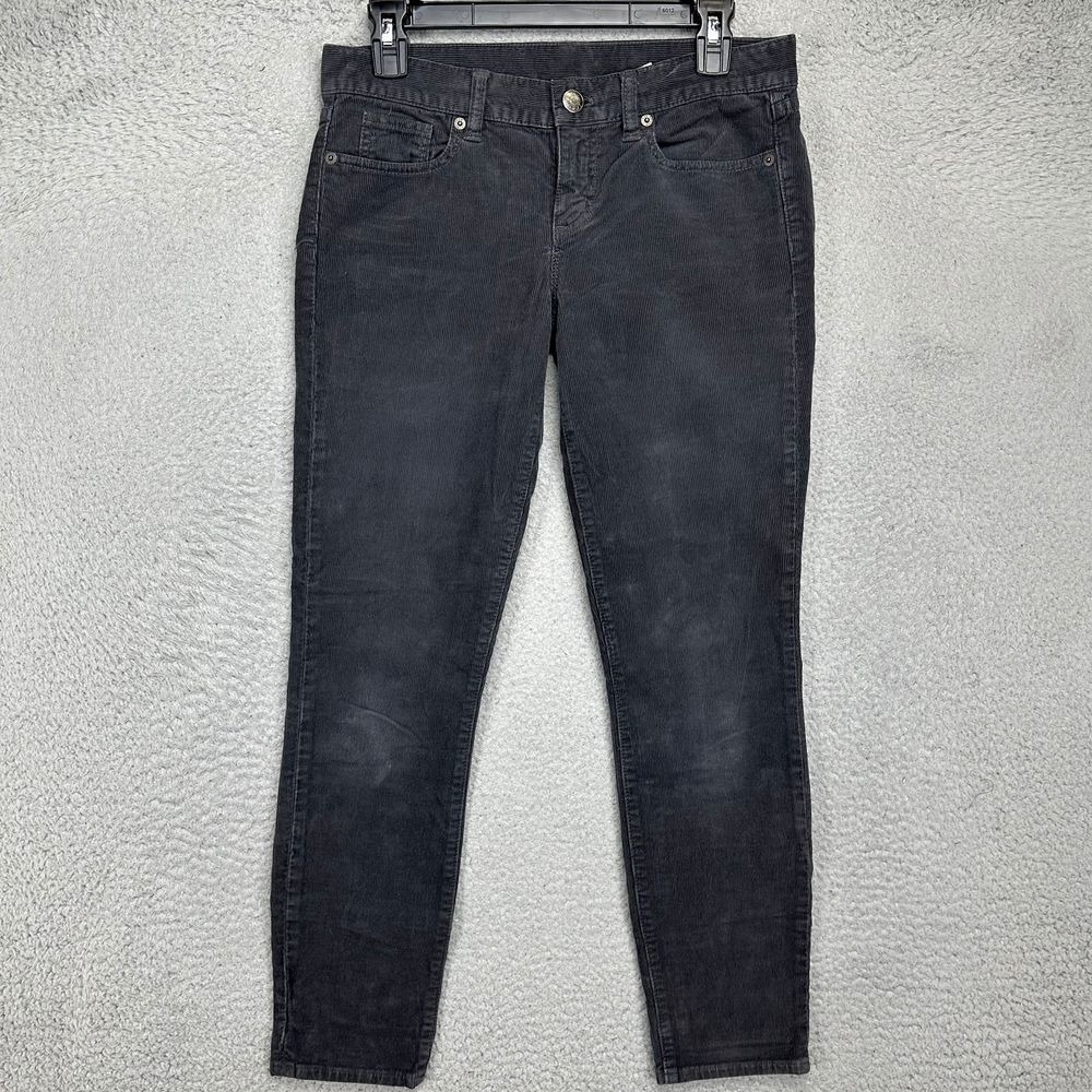 J Crew Pants Womens 27 Dark Grey Corduroy Chino Slim Fit Skinny Leg 5 Pockets